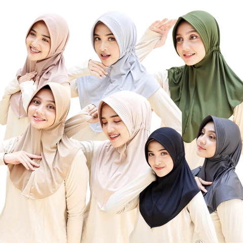 KAHASIL - Hijab Bergo Serut Jilbab Instan Jersey Premium KHS4379